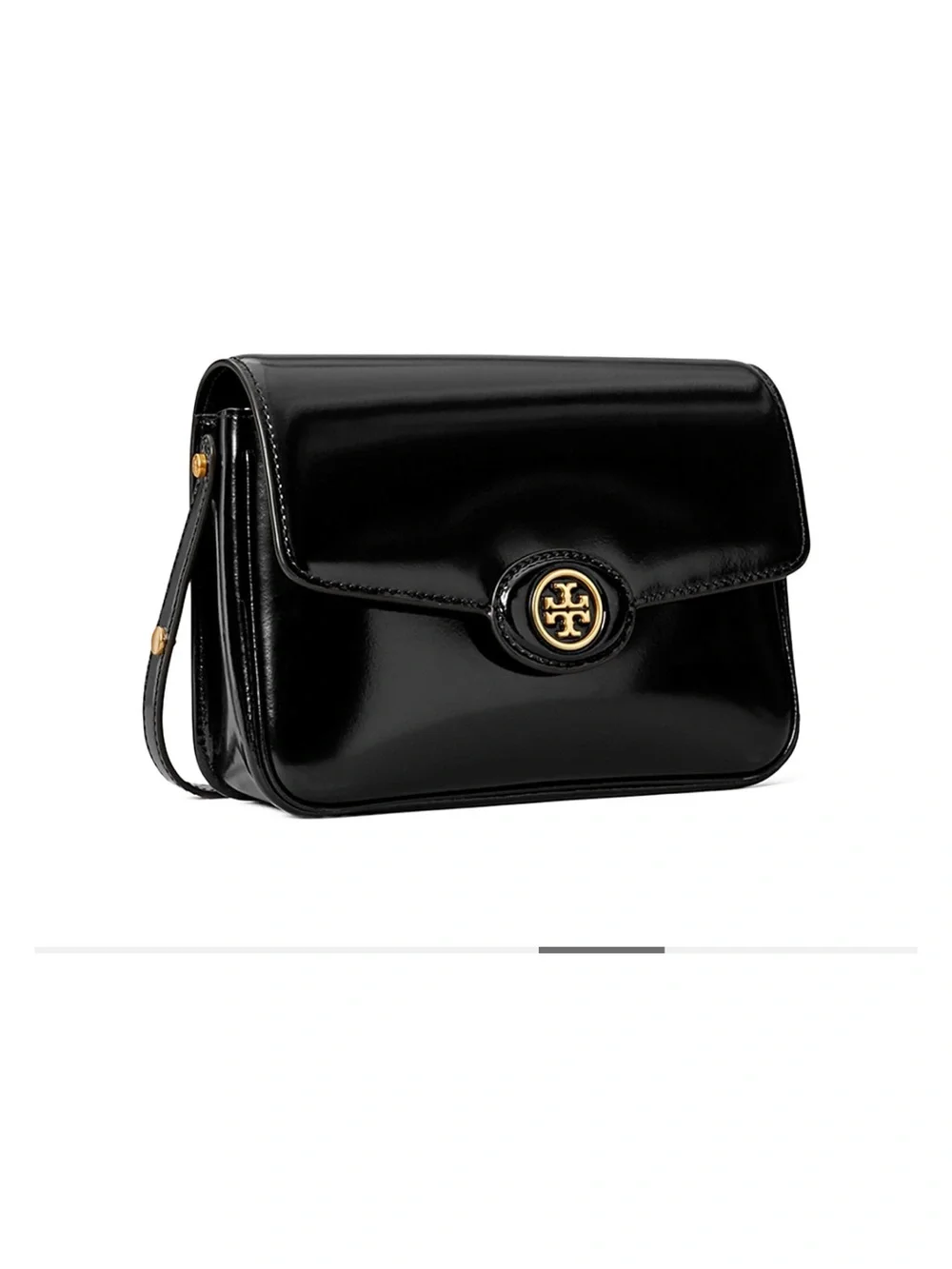 Tory Burch Black Leather ROBINSON SPAZZOLATO SHOULDER BAG ( NWT)